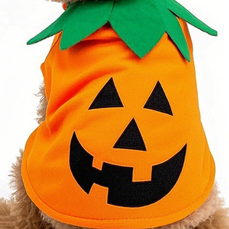 Halloween Pumpkin Dog Costume Pet Outfit with Hat